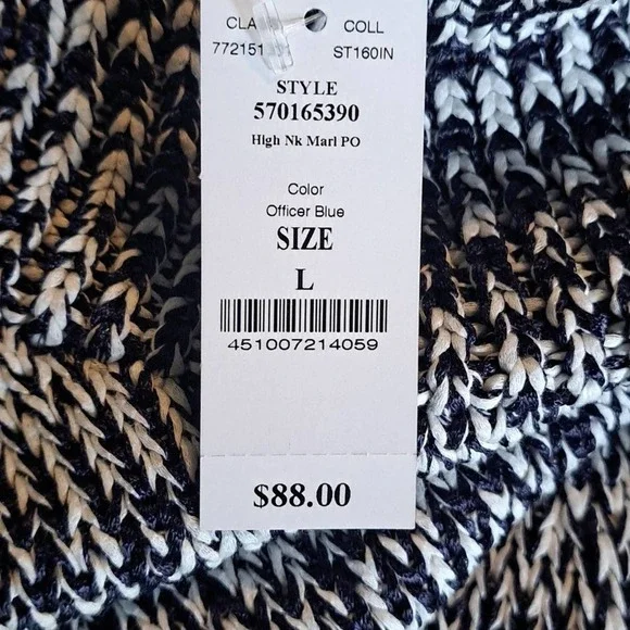 White house black market officer blue/white tank top sweater L NWT - Picture 4 of 5